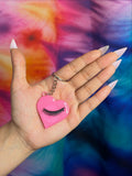 Sparkle Pink Heart Lash NFC Keychain