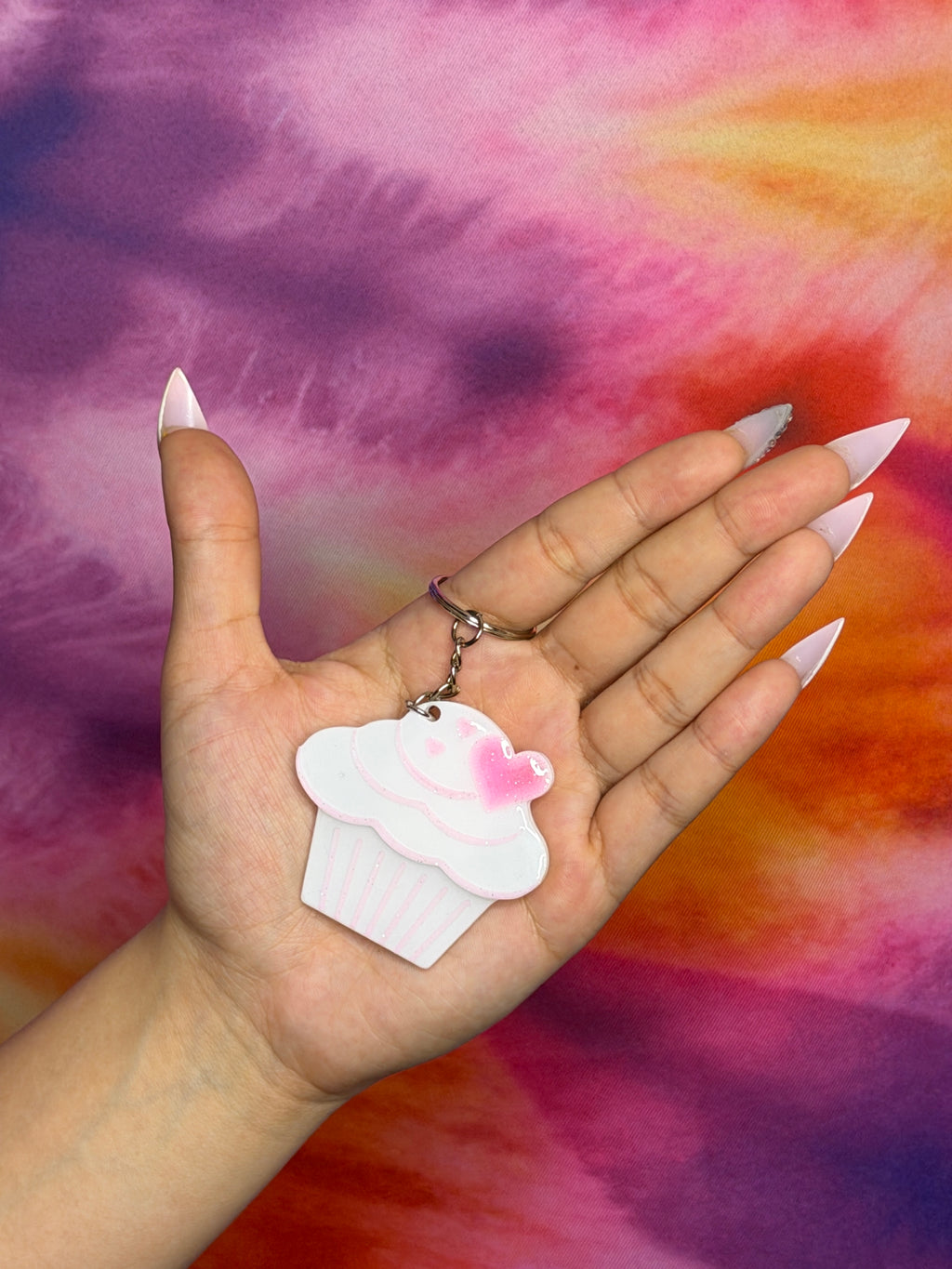 White and Sparkle Pink Cupcake NFC