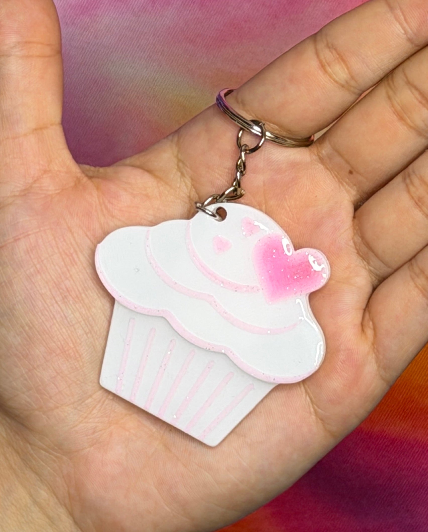 White and Sparkle Pink Cupcake NFC