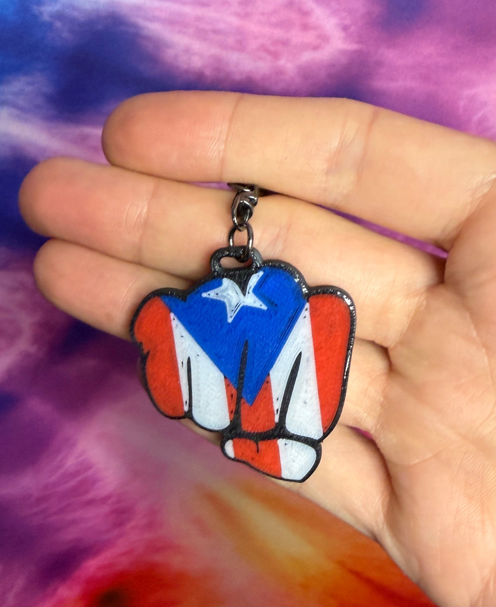 Puerto Rican Fist Social Media NFC Keychain