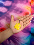 Yellow with Pink Sparkle Instagram NFC Keychain