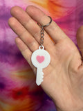 Key with Pink Heart NFC Keychain