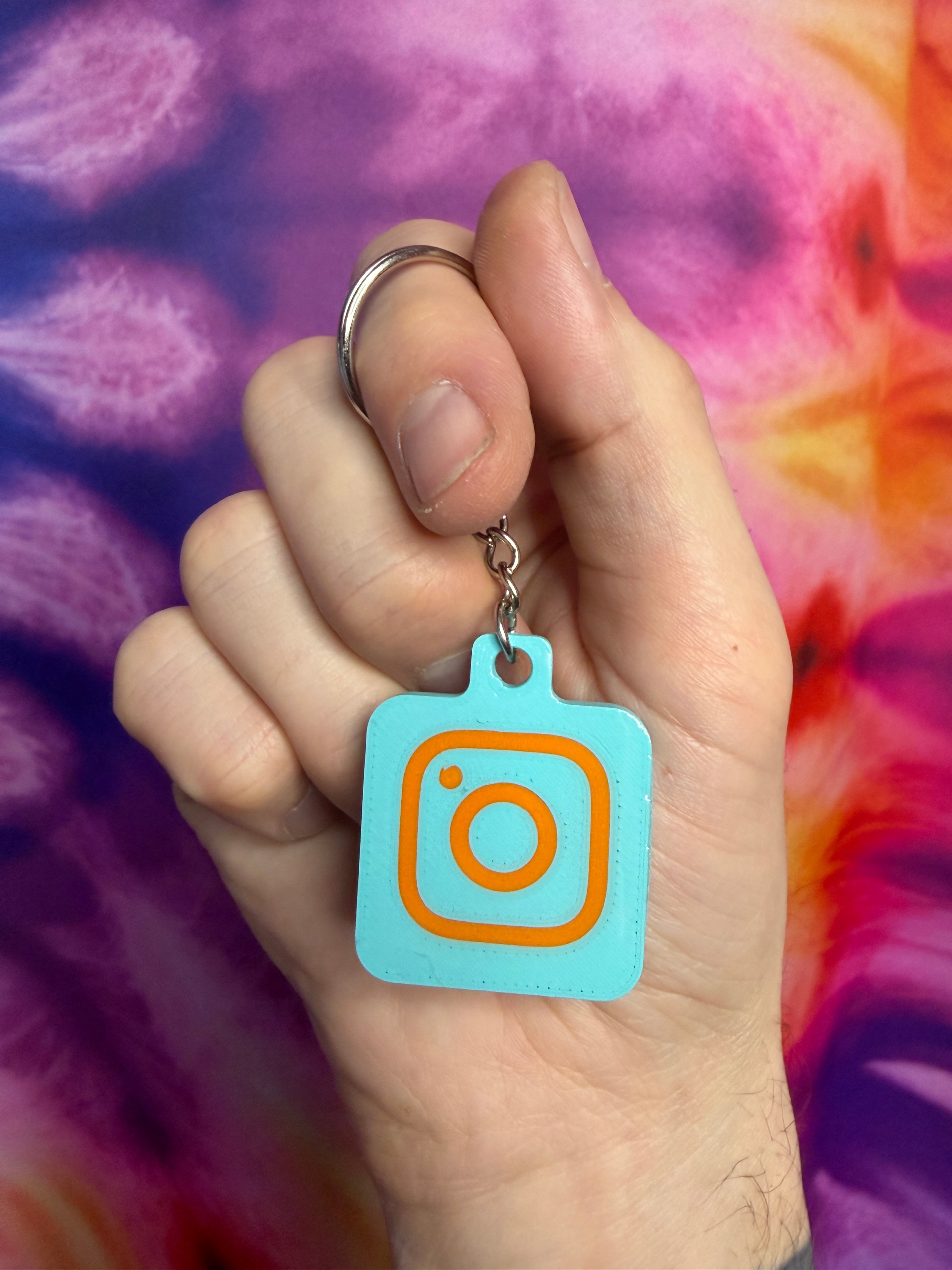 Instagram NFC Keychain - Turquoise with Orange