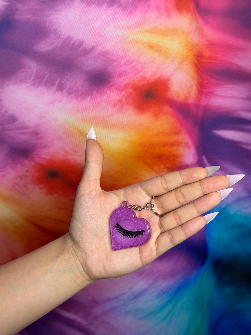 Purple Heart Lash NFC Keychain