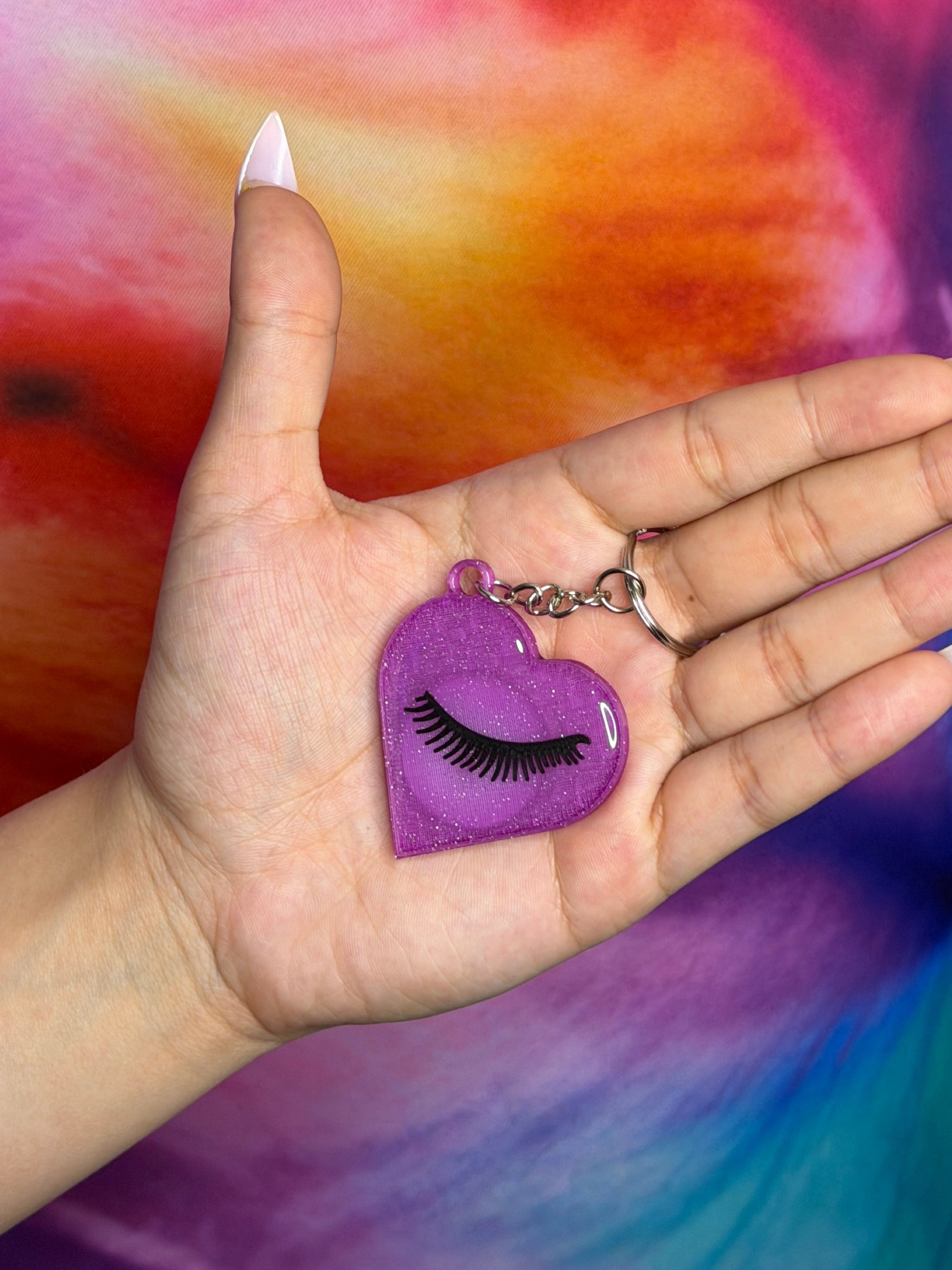 Purple Heart Lash NFC Keychain