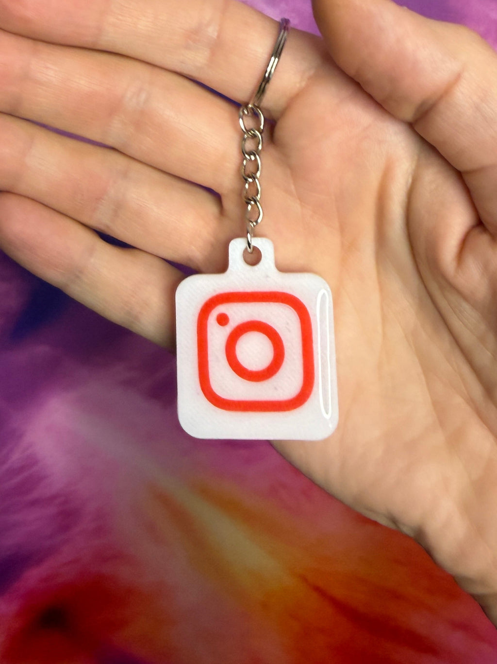 Instagram NFC Keychain - White and Red