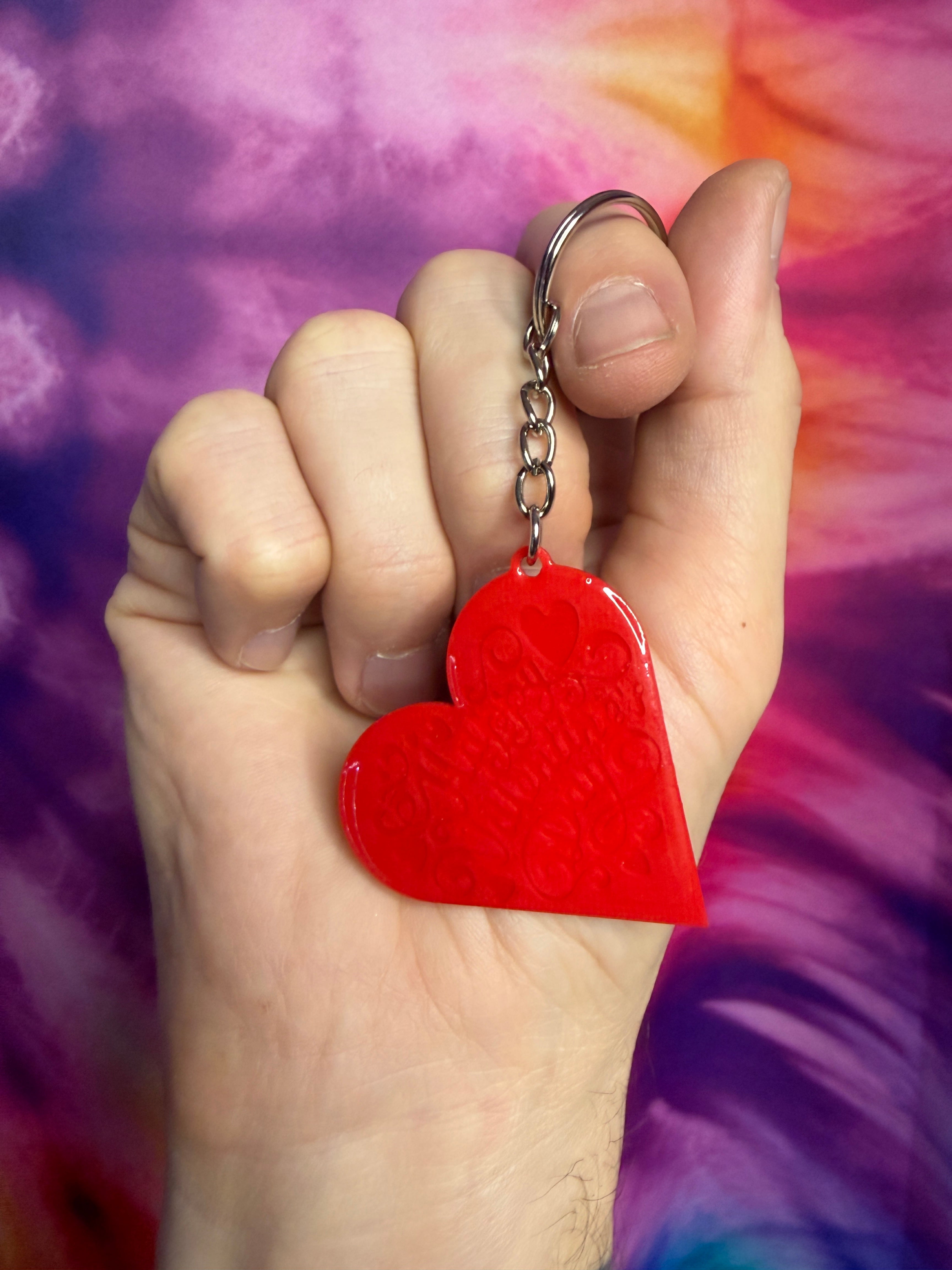 Red Heart NFC Keychain