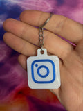 Instagram NFC Keychain - White with Silk Blue