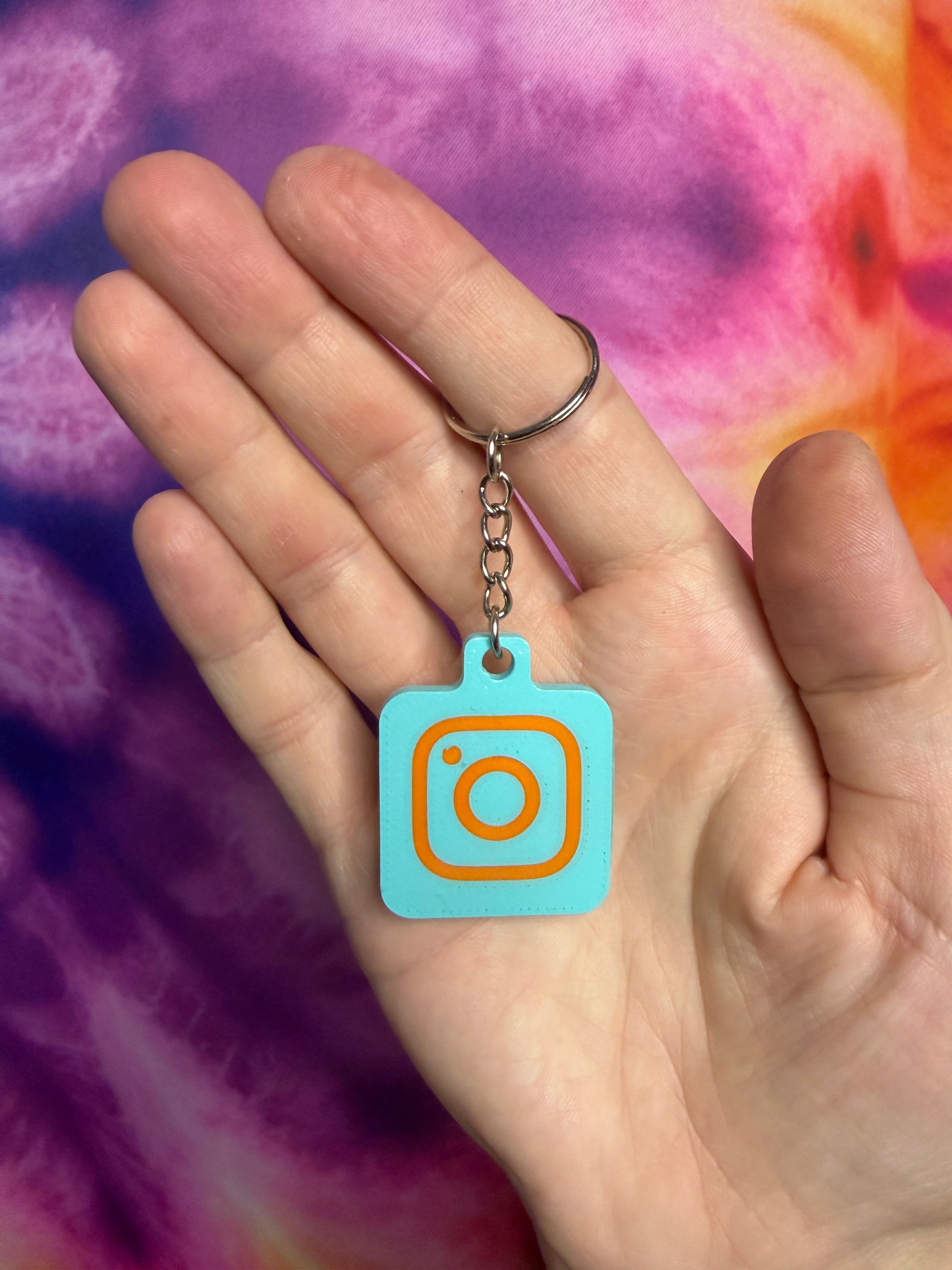 Instagram NFC Keychain - Turquoise with Orange