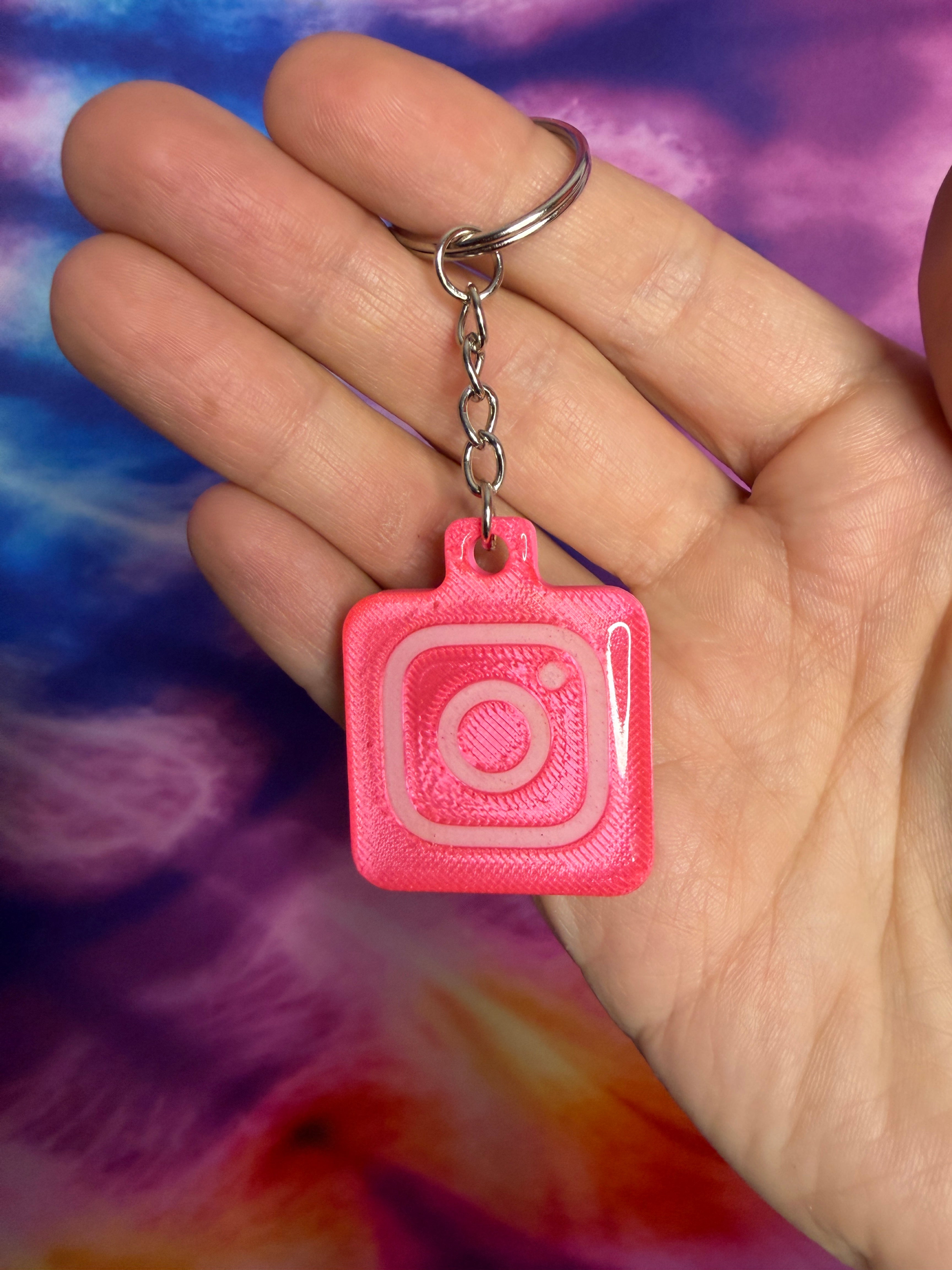 Instagram NFC Keychain - Silk Pink and White