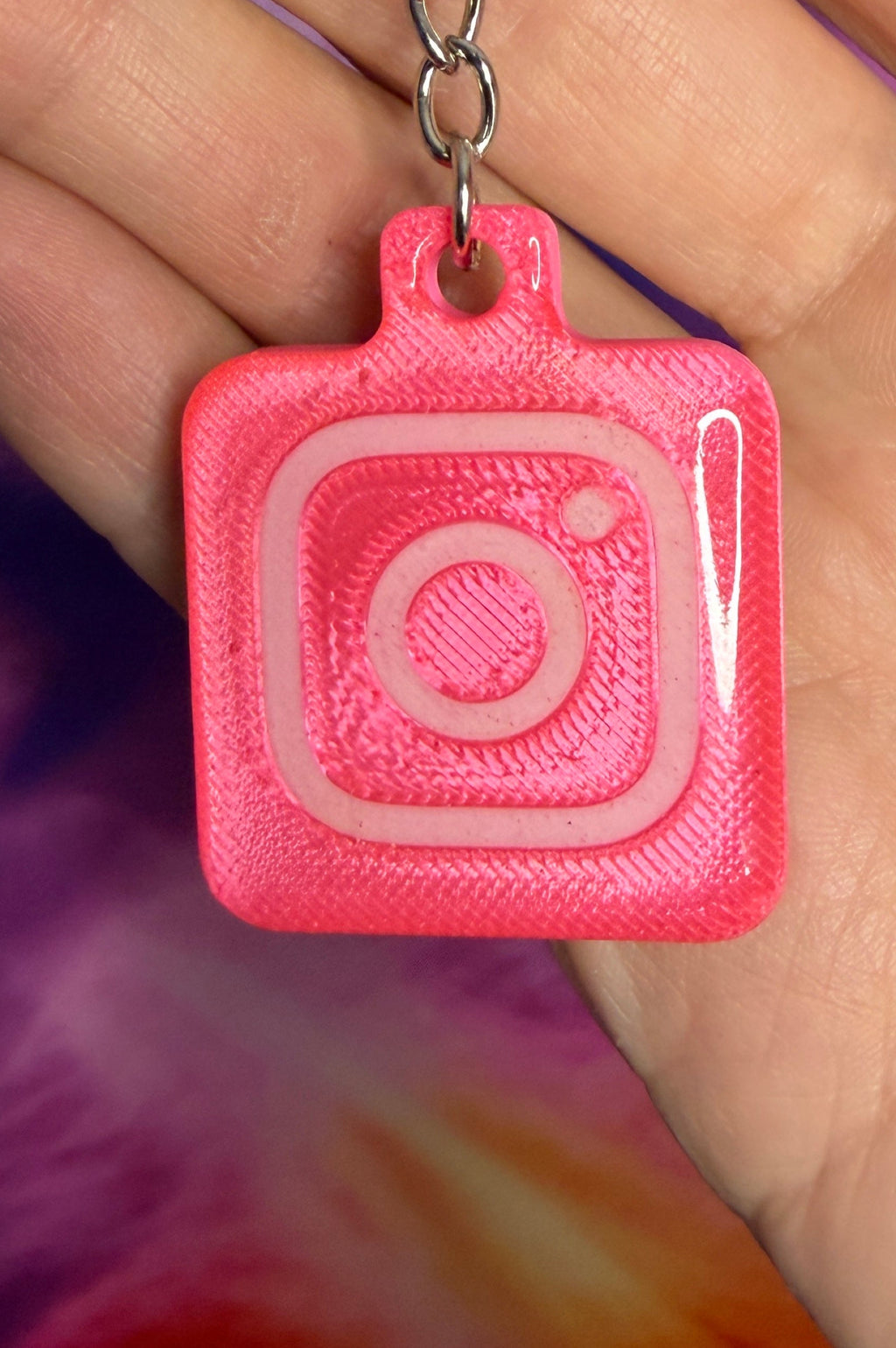 Instagram NFC Keychain - Silk Pink and White